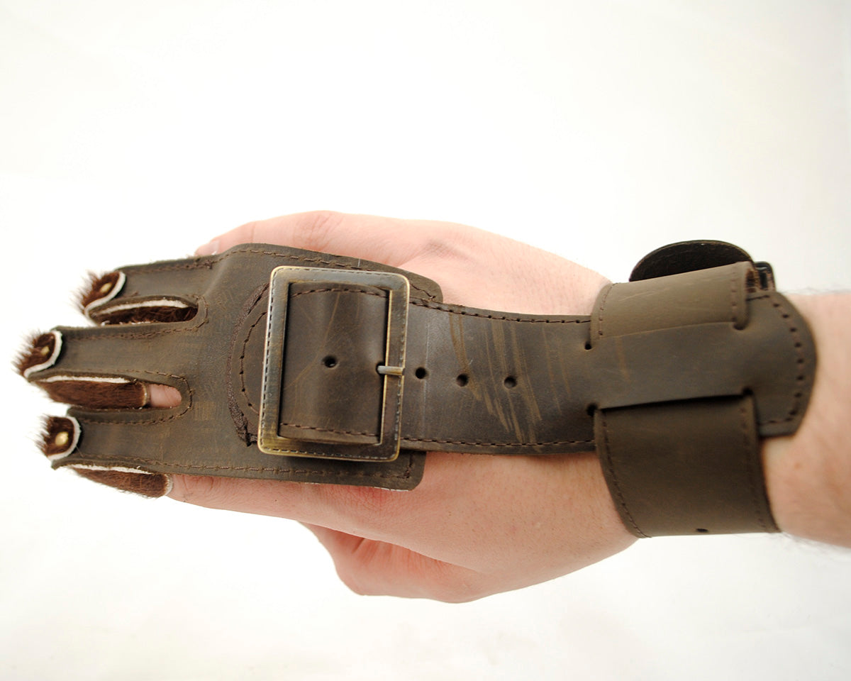 Haar-Bogenschießhandschuh mit Schnallenverschluss