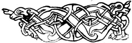 Kołczan półokrągły pleciony rzemieniem celtycki - zdobienie Mammen